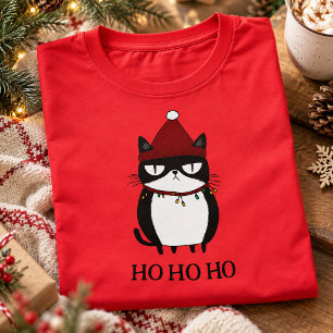 Camiseta Gato Mal-Humorado Engraçado Natal Humor Natal