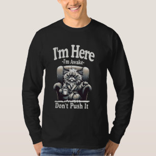 Camiseta Gato Mal-Humorado Sarcástico Meme Amante de Café D