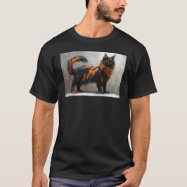 Camiseta Gato malhado da raça maine coon fofinho 