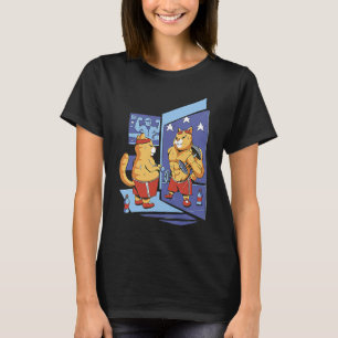 Camiseta Gato Malhando Ficando Em Forma Músculos Fortes Leg