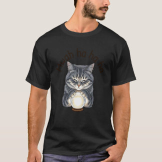 Camiseta Gato Maluco Engraçado com Bola de Cristal Mwah Ha 