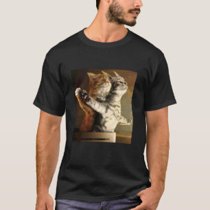 Camiseta Gato Maluco Vintage Casal de Gatinho Meme Gen Z C