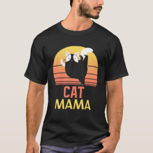 Camiseta Gato Mama Retro Distressed Vintage Estilo Oitenta