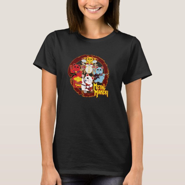 Camiseta Gato Maneki de Metal (Frente)
