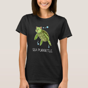 Camiseta Gato Mar Purrrtle Gato Tartaruga Presente de Gatin