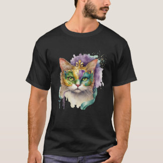 Camiseta Gato Mardi Gras Feliz Carnaval de Mardi Gras Gato 
