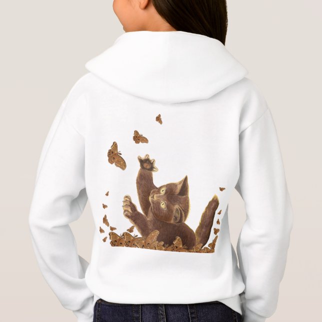 Camiseta Gato Marrom & Borboletas Noturnas  (Verso)