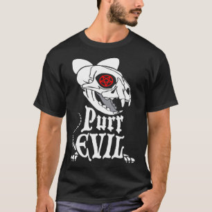 Camiseta Gato Mau Esqueleto Gótico Pentagrama Oculto Hallo
