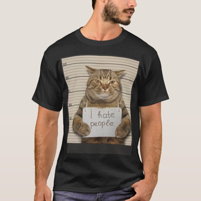 Camiseta Gato Mau Odeio Pessoas (Frente)
