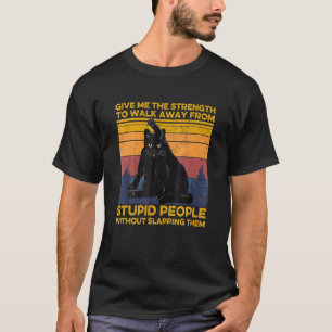 Camiseta Gato Me Dá a Força Para Me Afastar de Pessoas Estú