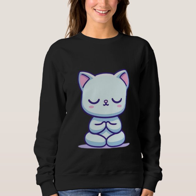 Camiseta Gato Meditando – Ronronar Interior (Frente)