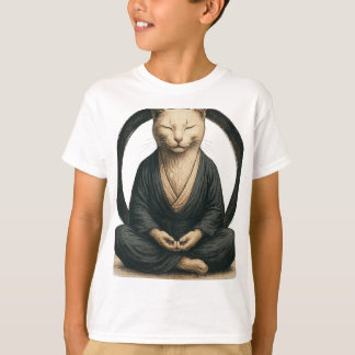 Camiseta Gato Meditando Zen – Arte de Yoga Mindful do Círcu