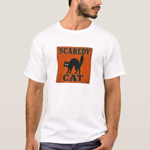 Camiseta Gato Medroso Design de Halloween de Gato Preto