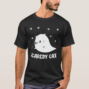 Camiseta Gato Medroso Kit de Fantasma Assustador Gatinho Ha