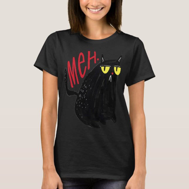 Camiseta Gato Meh Inimpressionado (Frente)