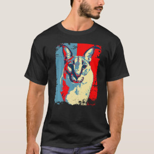Camiseta Gato Meme Big Floppa Caracal Fofo Gato retro disto