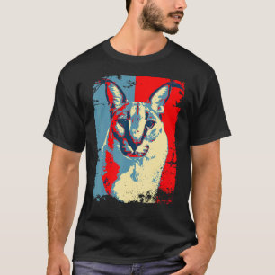 Camiseta Gato meme Big Floppa Fofo Gato Caracal retrô angus
