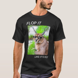Camiseta gato meme caracal big floppa piada humor irônico e