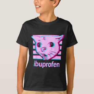 Camiseta Gato meme engraçado de ibuprofeno com rosto felino