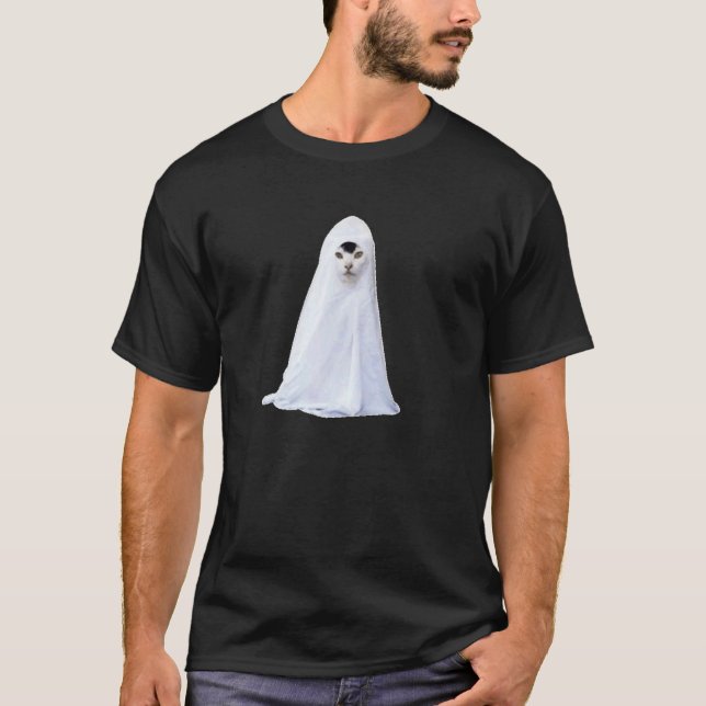 Camiseta gato Meme Fantasma, Meme Popular da Internet no Ha (Frente)