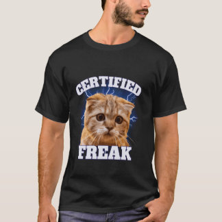 Camiseta Gato Meme Freak Certificado Come Cimento Gato Mald