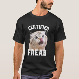 Camiseta Gato Meme Freak Certificado Come Cimento Gato Mald