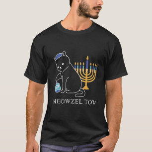 Camiseta Gato Menorá Dreidel Meowzel Tov Chanukah