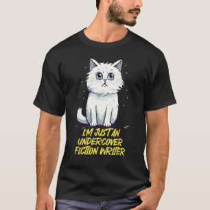 Camiseta Gato Mentiras Brancas Engraçadas como Escritor de 