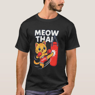 Camiseta Gato Meow Thai Muay Thai Artes Marciais Kickboxing