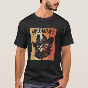 Camiseta Gato Meowdy Caubói Gato Country Western Gato Engra
