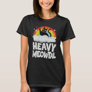 Camiseta Gato Meowtal Giro Arco-Íris Retro Crianças Gótico 