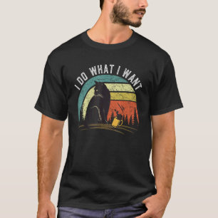 Camiseta Gato meowy para mulheres homens, eu faço o que eu