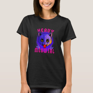 Camiseta Gato Metálico Pesado Pastel Goth Música Rock Metal