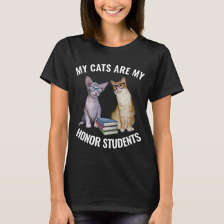CAMISETA GATO - MEUS GATOS SÃO MEUS ALUNOS DE HONRA CAMISET