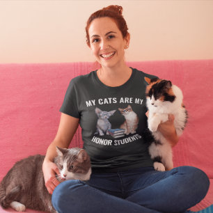 CAMISETA GATO - MEUS GATOS SÃO MEUS ALUNOS HONRISTAS