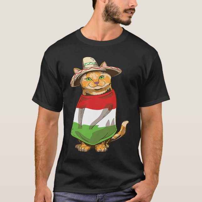 Camiseta Gato Mexicano Festa Cinco De Maio (Frente)
