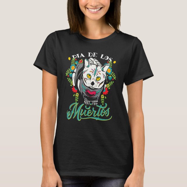 Camiseta Gato México Dia Dos Mortos (Frente)