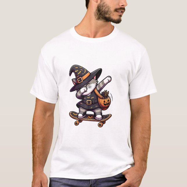 Camiseta Gato Mia Debbing Em Skateboad Roupas Crianças Hall (Frente)