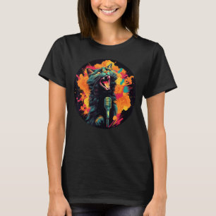 Camiseta Gato Miau de Karaokê Engraçado para Compositor e G