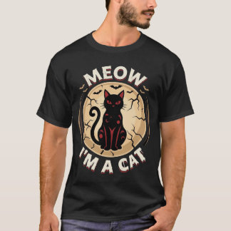 Camiseta Gato Miau Desenho Gráfico de Halloween_1