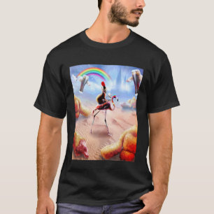 Camiseta Gato Montado em Flamingo com Nuggets de Frango e C