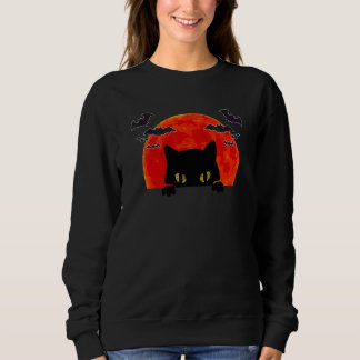 Camiseta Gato Morcego Preto Assustador Noite de Lua Cheia H