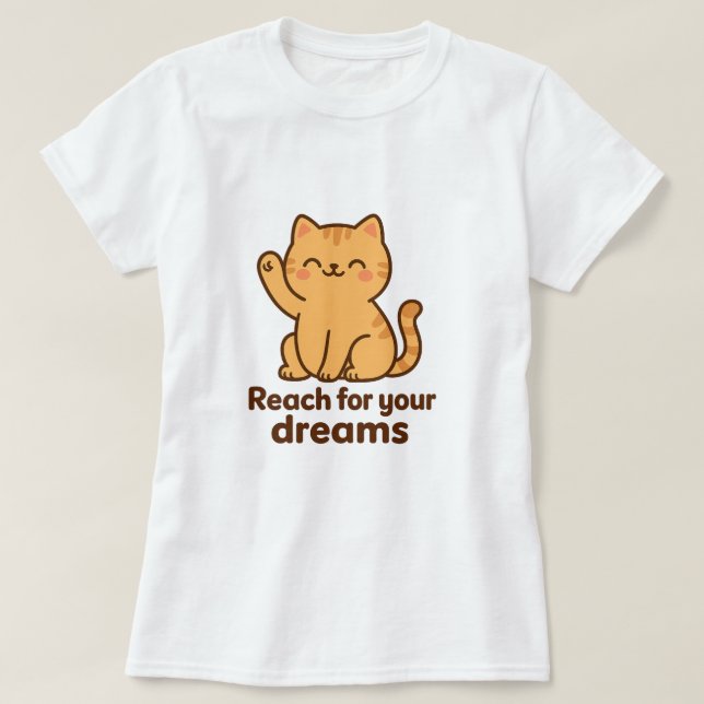 Camiseta Gato Motivacional Cujo | Kawaii Positive Vibes T-S (Frente do Design)