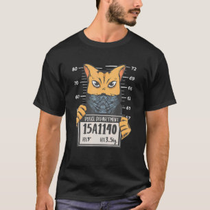 Camiseta Gato Mugshot Felino Dono de Animal de Estimação