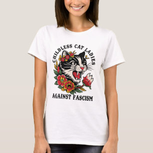 Camiseta Gato Mulheres Contra Fascismo Feminista
