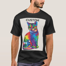 Camiseta gato multicolor