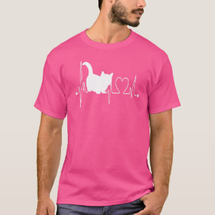 Camiseta Gato Munchkin Batimento Cardíaco Ekg  Eu Amo Meu G