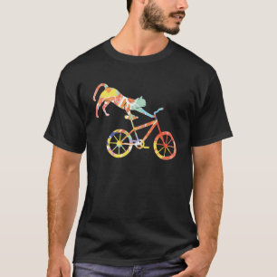 Camiseta Gato Na Bicicleta BMX De Bicicleta De Bicicleta Bi