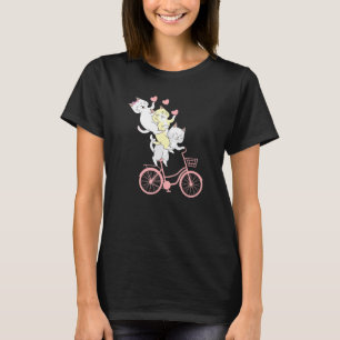 Camiseta Gato Na Bicicleta Um Gato E Bicicleta De Bicicleta