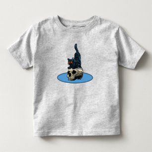 Camiseta Gato na Caveira Bebê Menino Menina Halloween 2023
